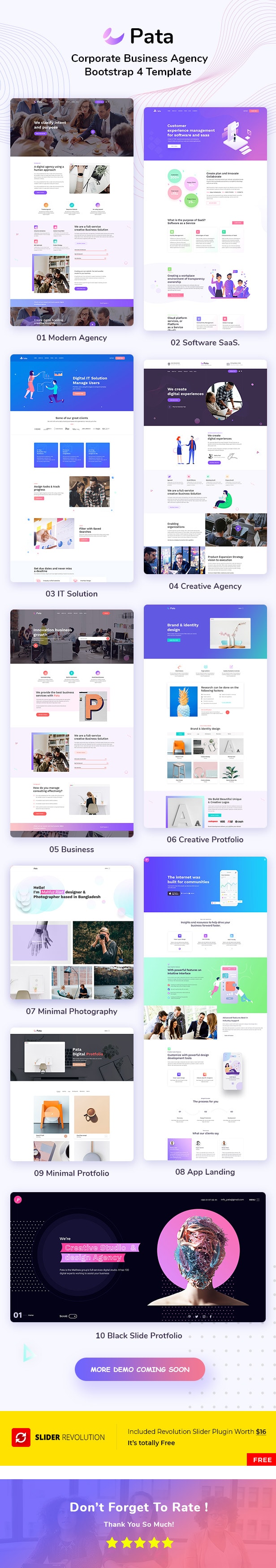 PATA: Corporate Business Agency Bootstrap 4 Template - 1